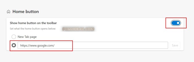 setup home page edge