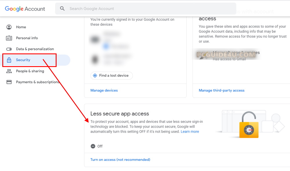 Enable Less Secure App Access for Gmail Account PCGUIDE4U