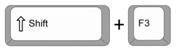 shift+f3