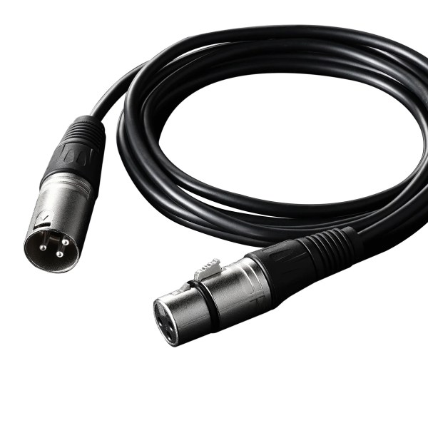 3 PIN XLR MALE TO FEMALE MICROPHONE CABLE : 1M