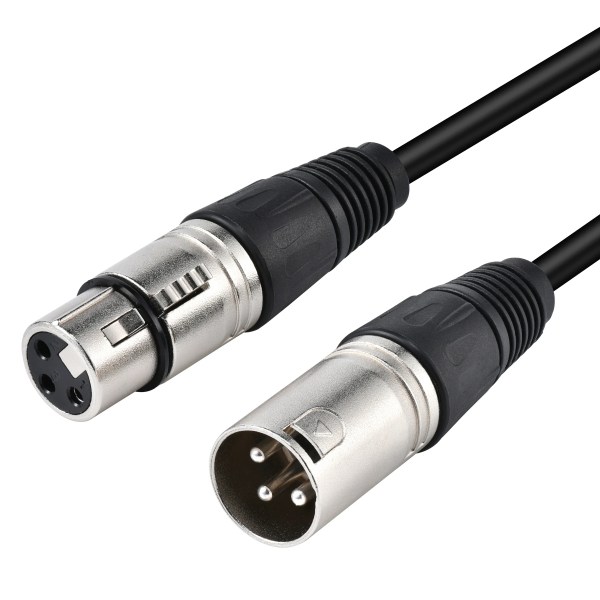 3 PIN XLR MALE TO FEMALE MICROPHONE CABLE: 3M