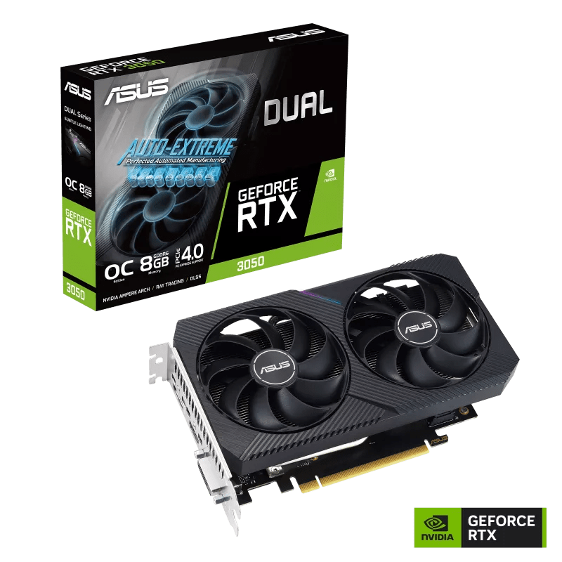 Asus Dual GeForce RTX 3050 V2 OC Edition 8GB GDDR6 Graphics Card