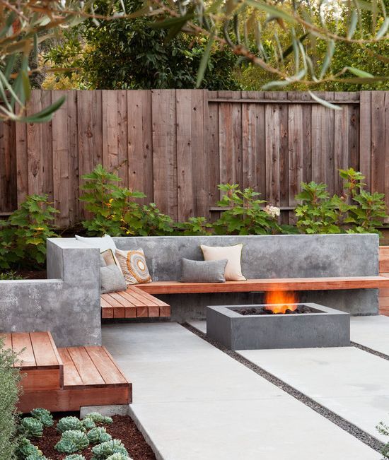 Concrete trend outdoor seating