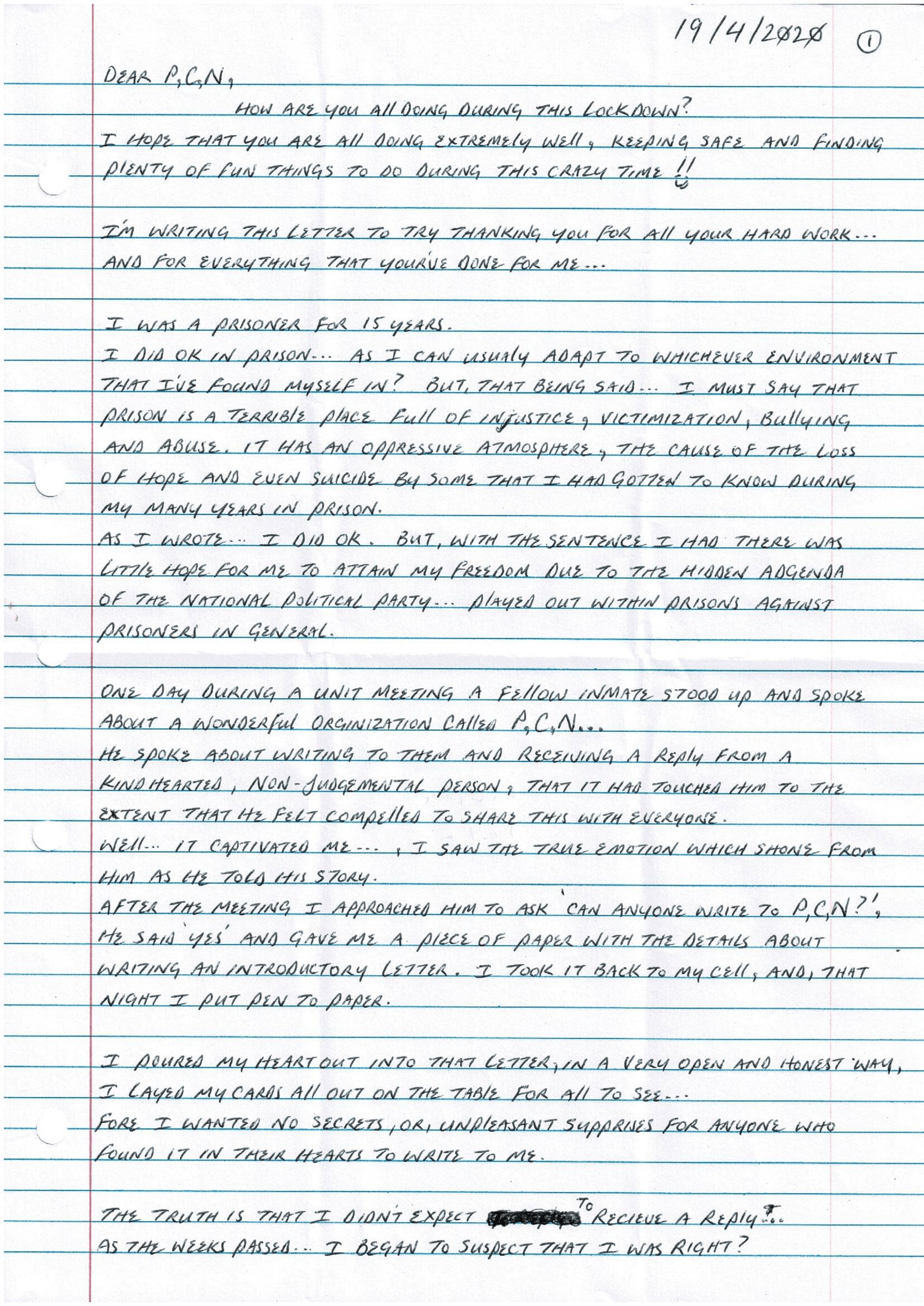Send letters to an inmate pen pal from the comfort of your home · log in to your account from a web browser · click on connect with an inmate and choose our send . Dear Pcn A Letter From A Penpal Prisoner Correspondence Network Aotearoa
