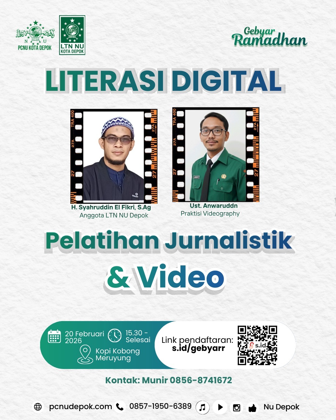 GEBYAR RAMADHAN, LTN NU GELAR PELATIHAN LITERASI DIGITAL JURNALISTIK DAN VIDEO