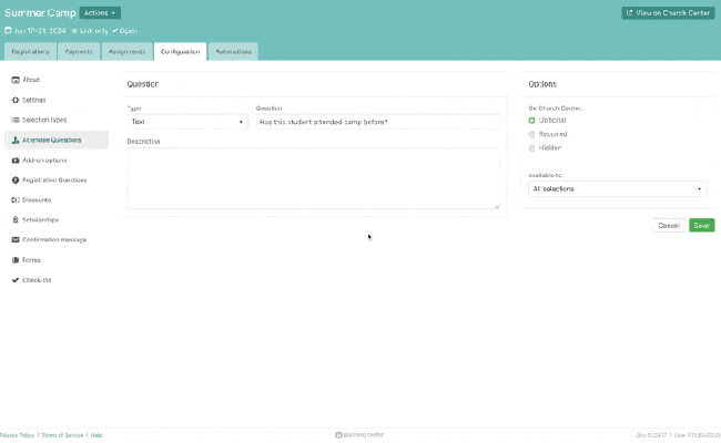 Improved: Attendee Questions & Personal Information – Registrations