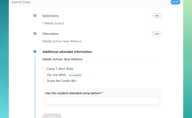 Improved: Attendee Questions & Personal Information – Registrations