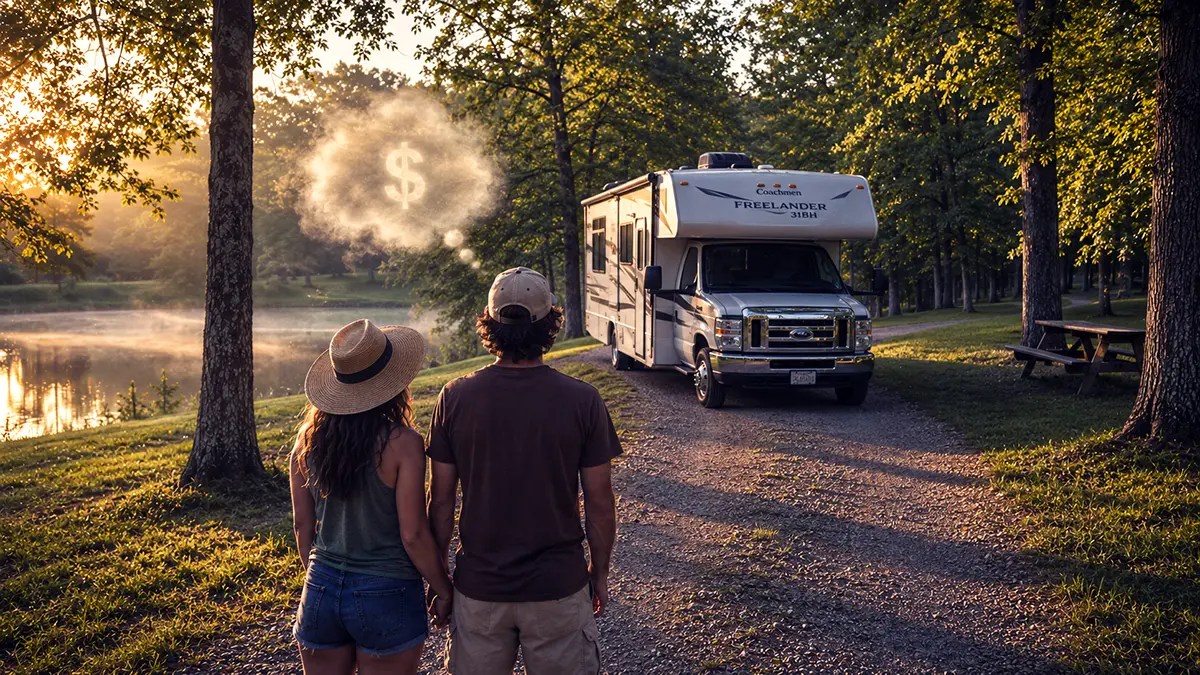 Couple Considering Budget RV Camping Tips Before Getting on the Road
