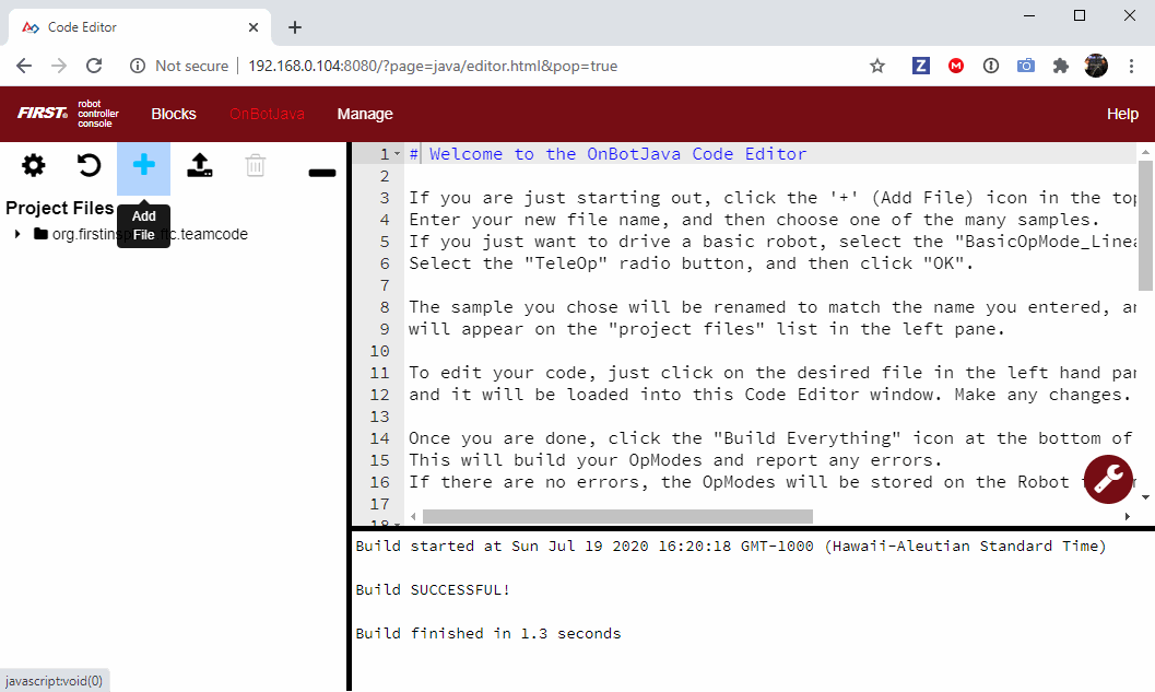 OnBot Java (FTC) | navX2-Micro
