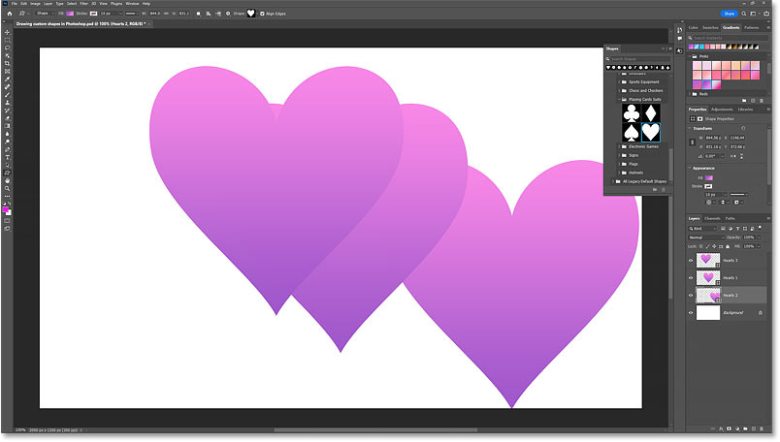 How to Draw Custom Shapes in Photoshop 199 The fill and stroke are applied to the other shape.