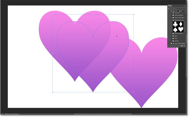 How to Draw Custom Shapes in Photoshop 205 Selecting a shape by clicking on it with the Path Selection Tool.