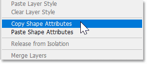 How to Draw Custom Shapes in Photoshop 193 Choosing Copy Shape Attributes