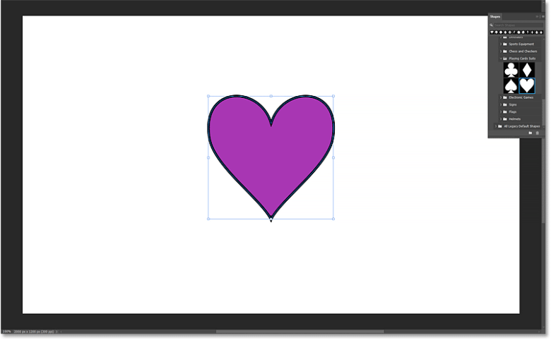 How to Draw Custom Shapes in Photoshop 127 The custom shape added from the Shapes panel in Photoshop