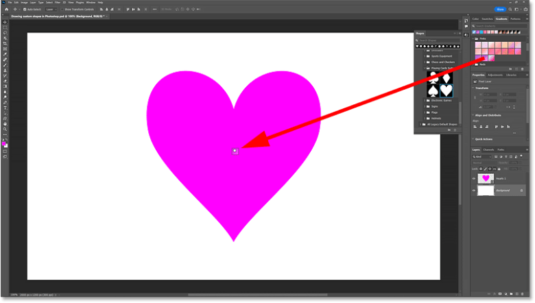How to Draw Custom Shapes in Photoshop 165 Dragging and dropping a preset onto the shape.