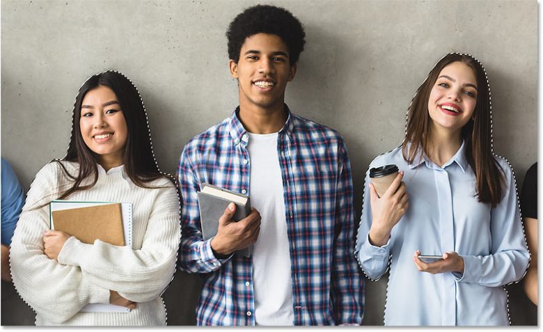 Using the Object Selection Tool and Object Finder in Photoshop 2022 90 The book has been subtracted from the selection.