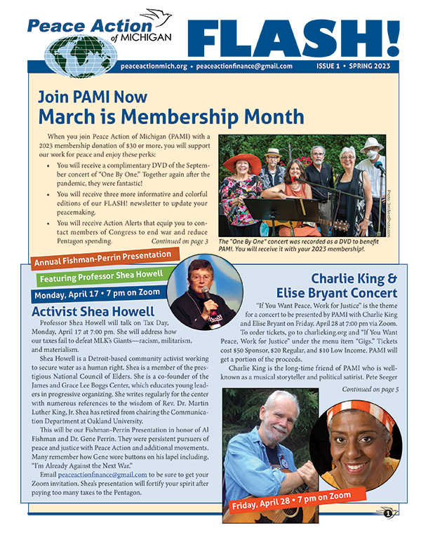 Peace Action Flash — Spring 2023
