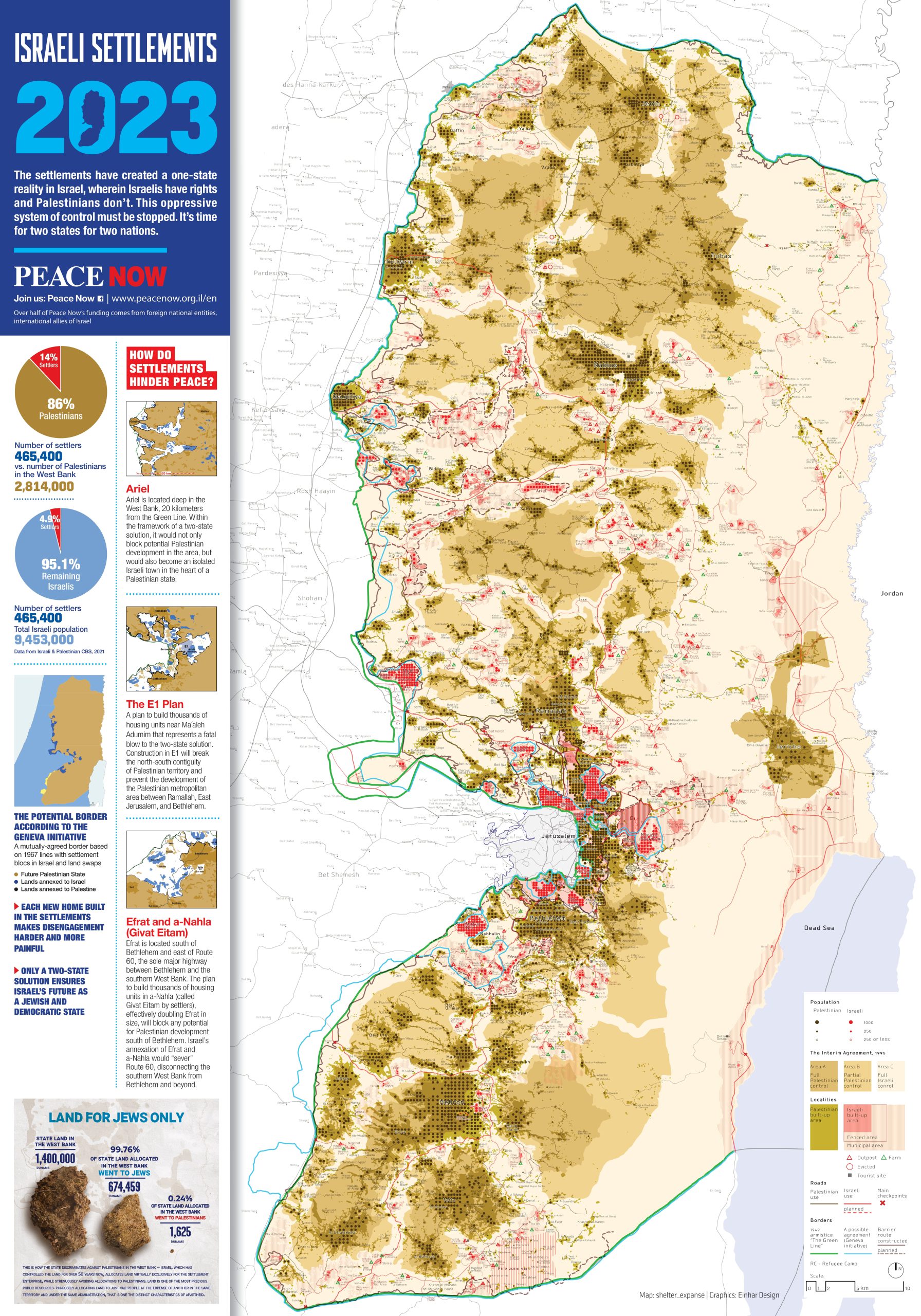 Settlements Map 2023 Peace Now Settlements Map En 2023 Printing Version 1 Scaled 