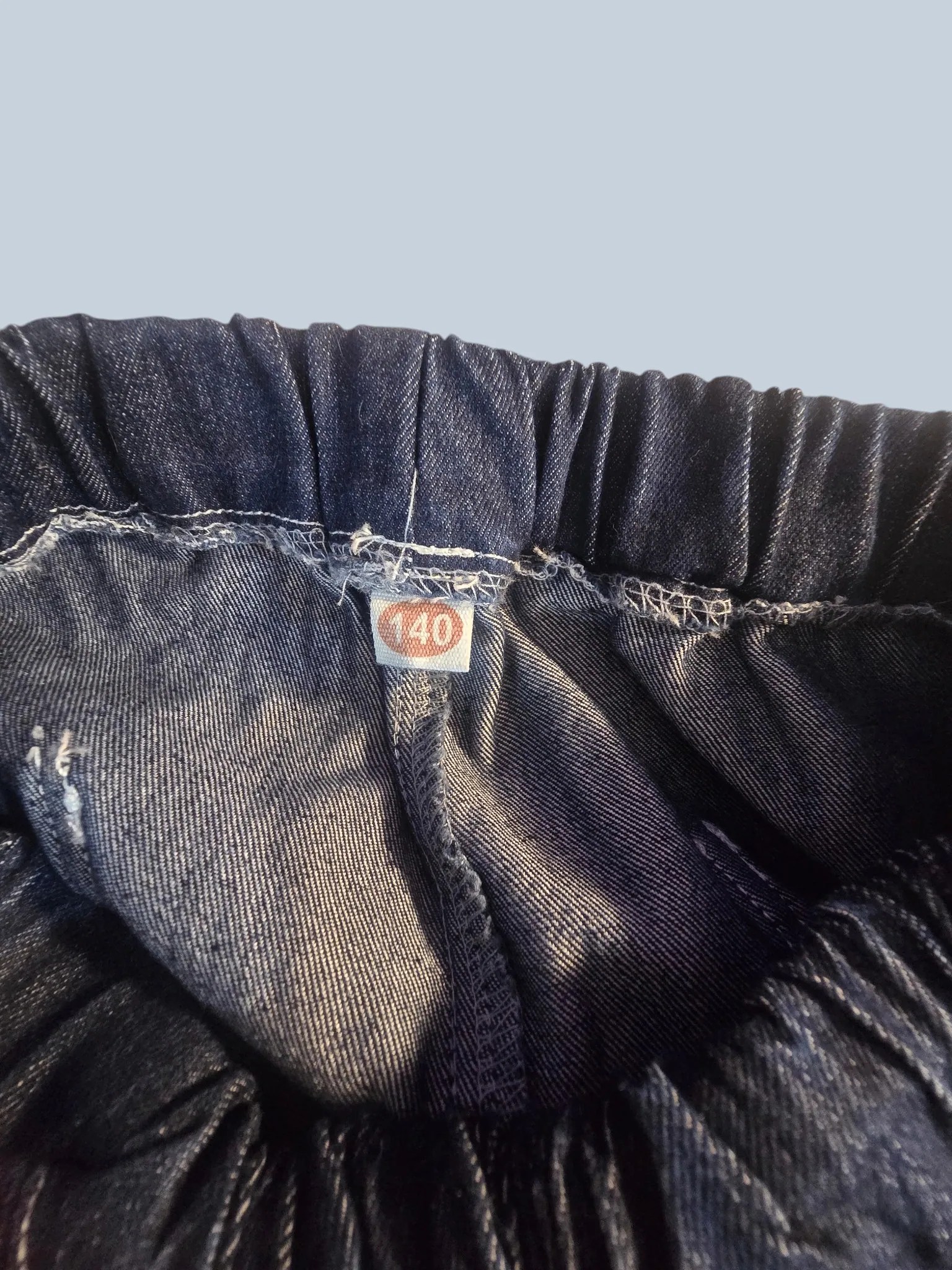 Girls Dark Wash Extreme Bell Bottom Denim Jeans Bow Accent Fringe Hem Size 140 9-10 image 4