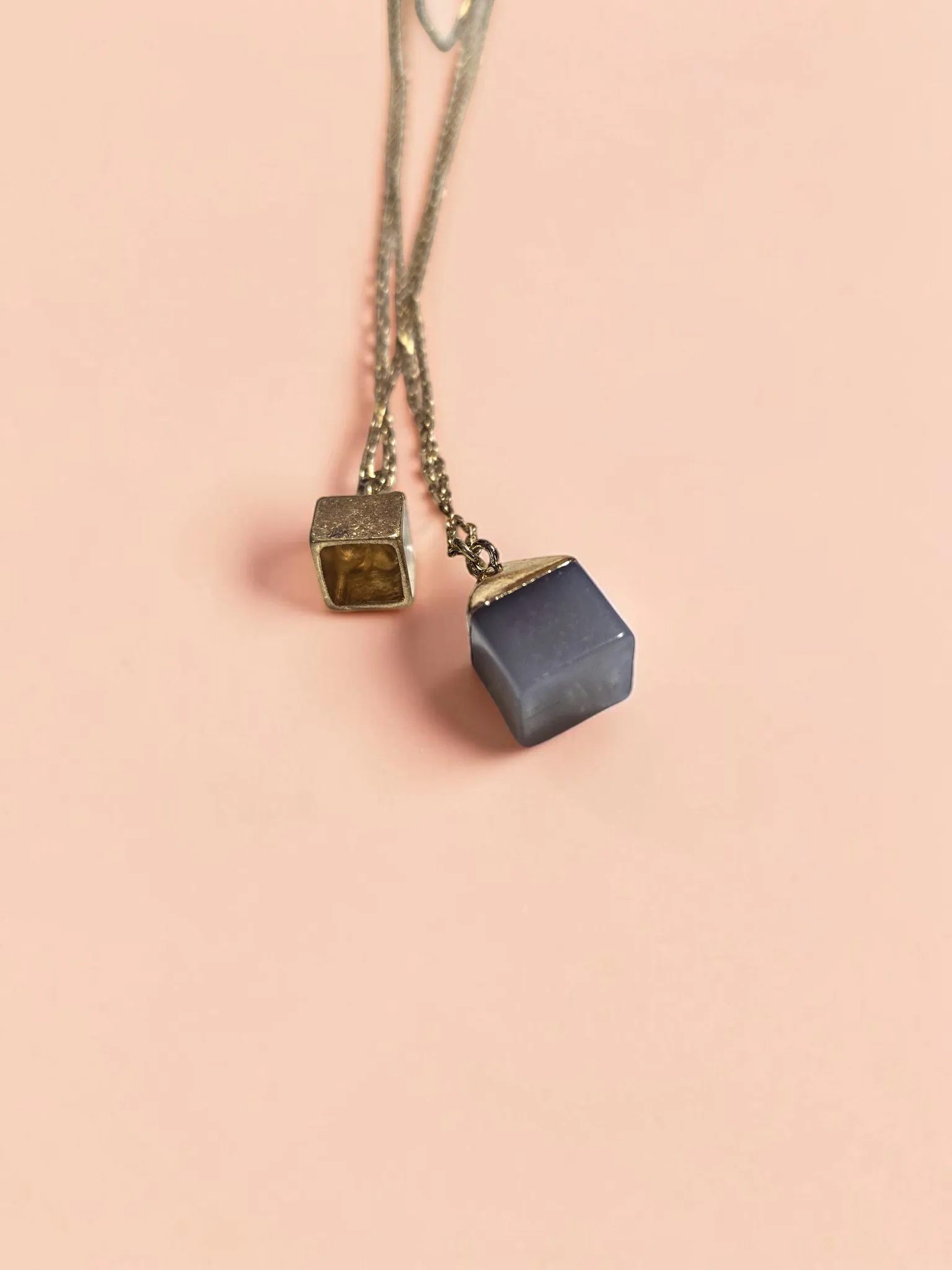 Bohme Boho Layered Charm Necklace Brushed Gold Textured Geo Pendant New image 2