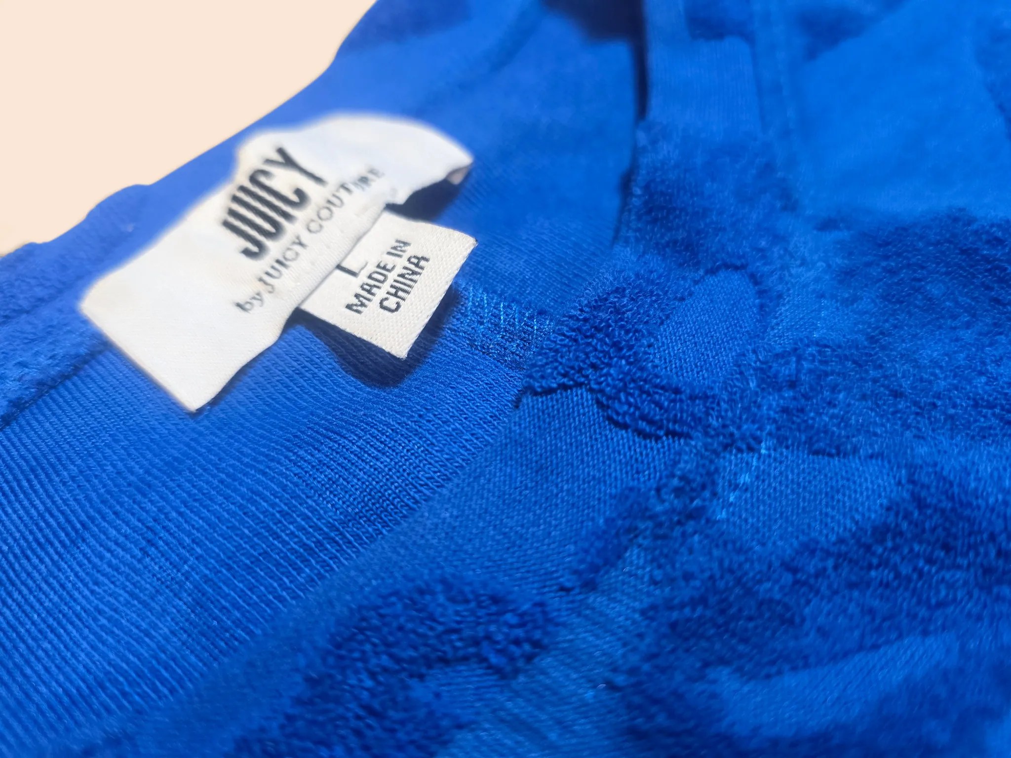Juicy Couture Y2K Style Embossed Crown Logo Terrycloth Short Sleeve Crop Top L image 4