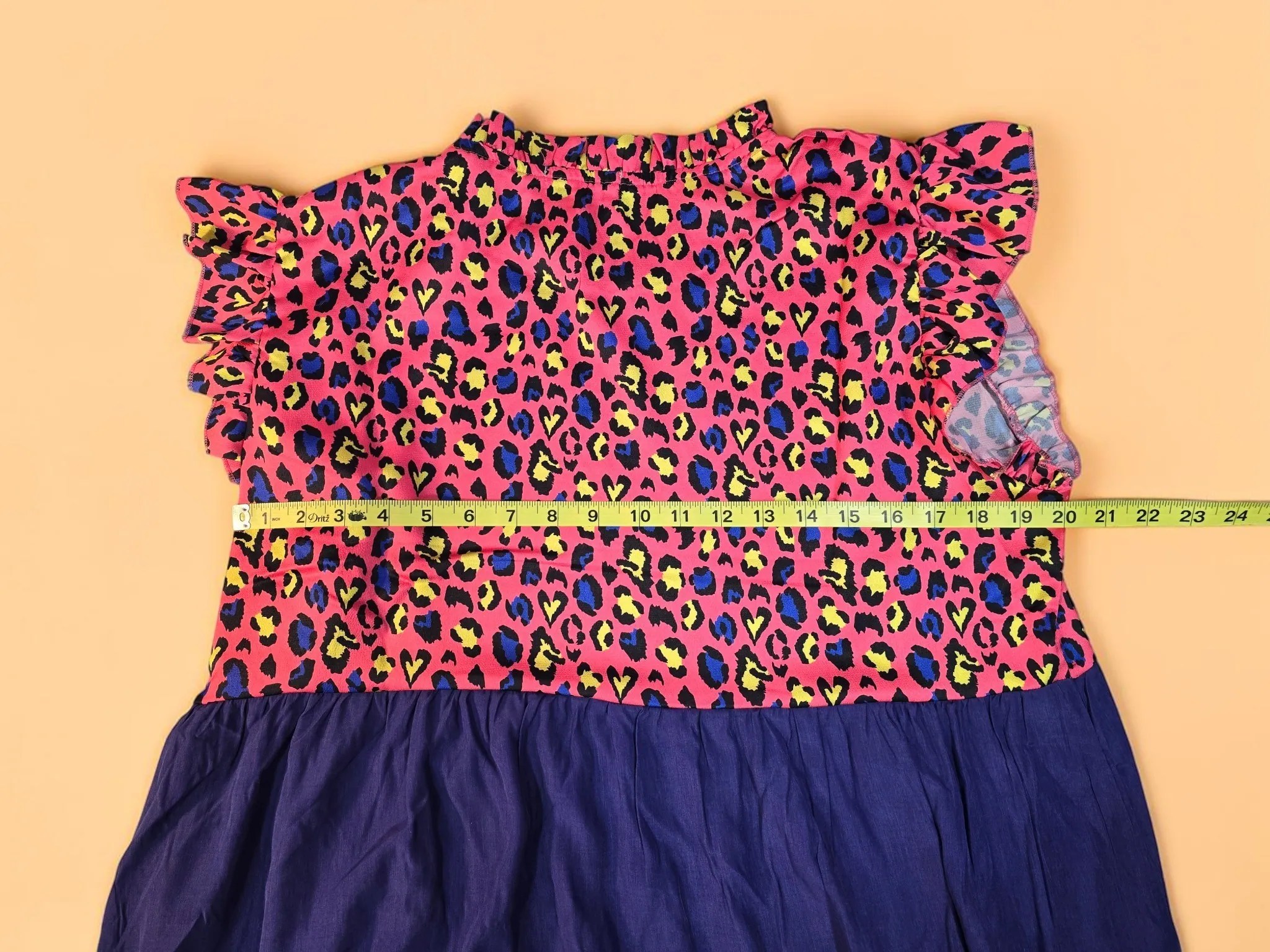 Sunshine & Rodeos Tiered Tunic Top Large Multi Leopard Print Ruffle Sleeve image 4