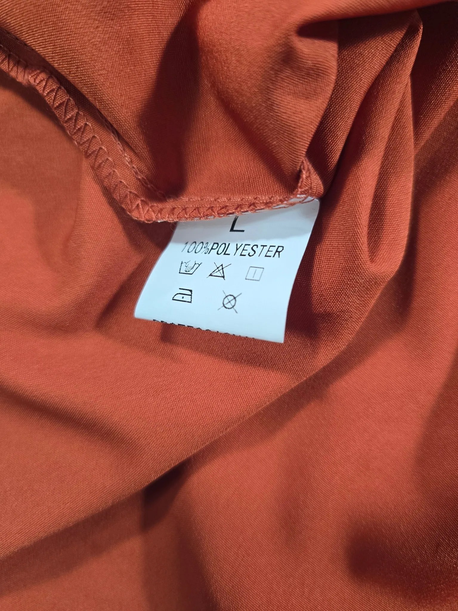 Ruffled Sleeve Terracotta Top Rust Orange Blouse - Size Large image 2