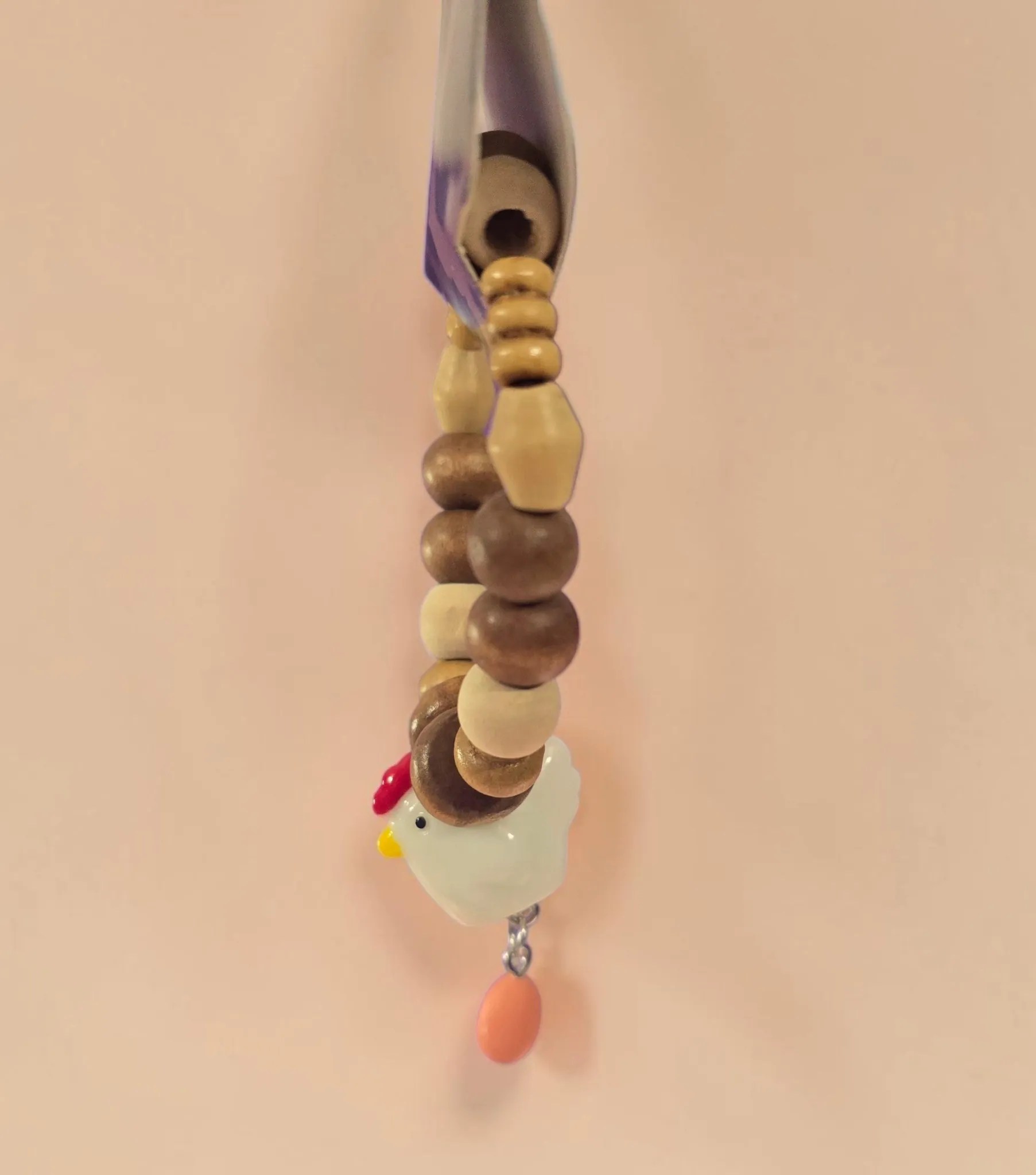 Farmhouse Hen & Egg Wooden Bead Bracelet image 2