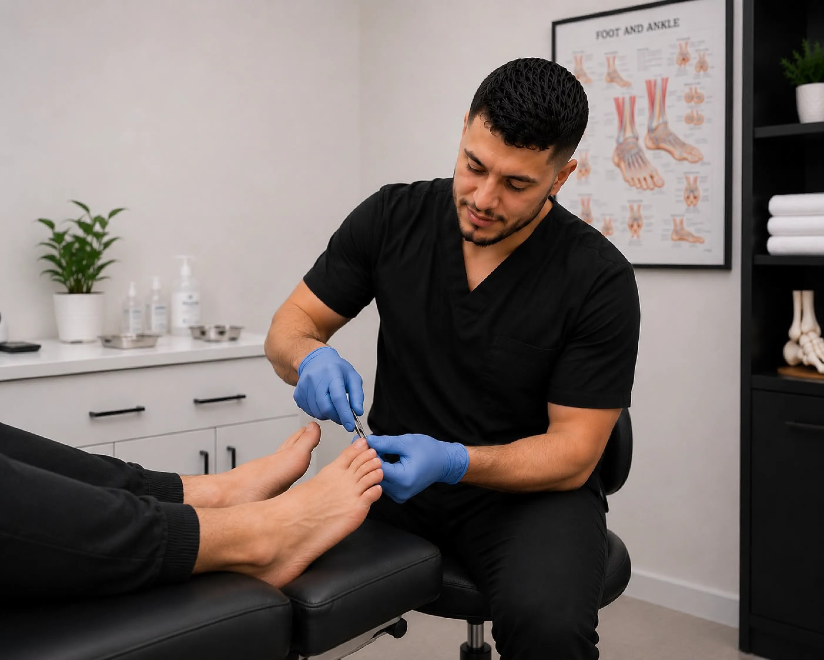 Professional toenail care with sterile instruments at Peak Sports Podiatry