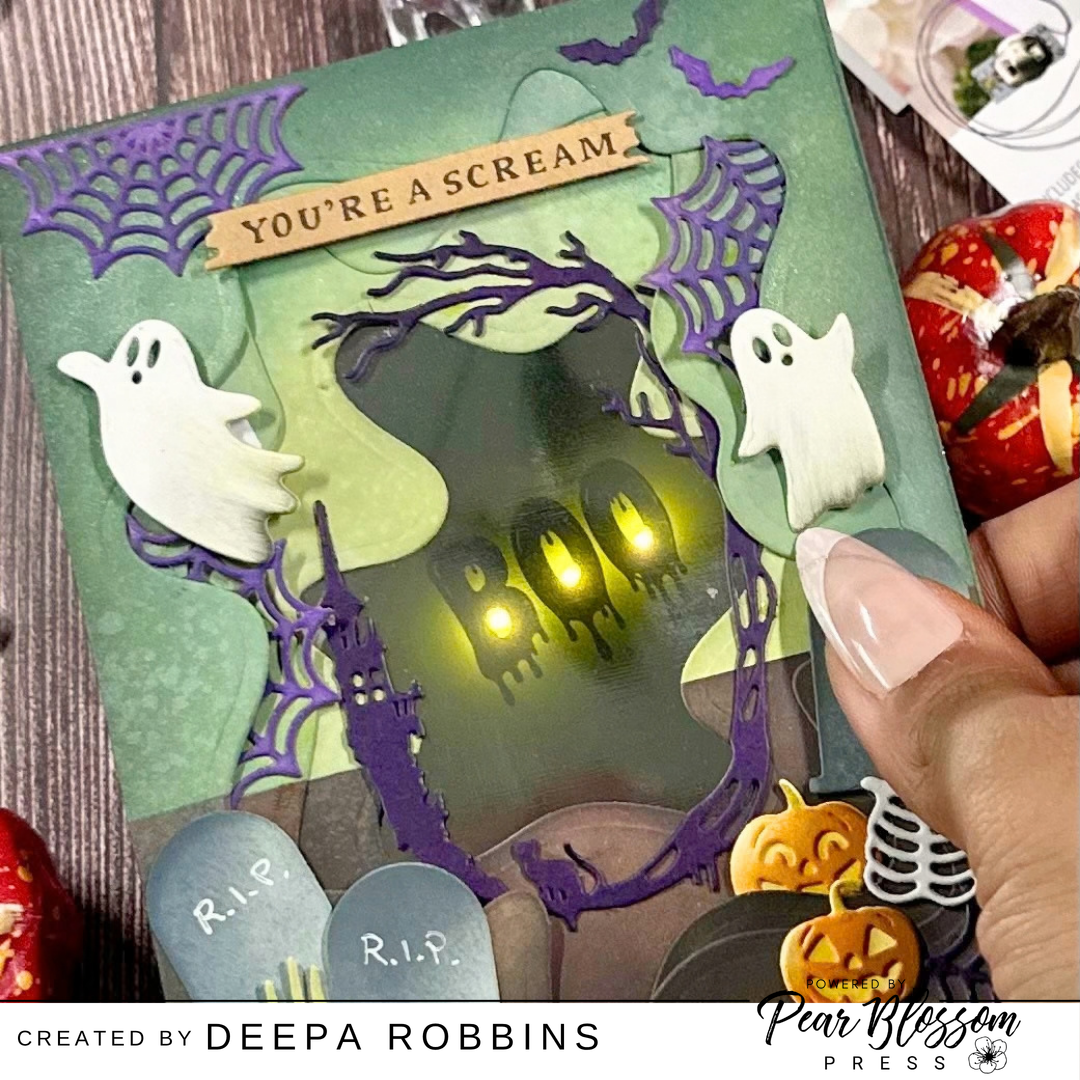 Glow & Ghosts: Interactive Halloween Card Scene