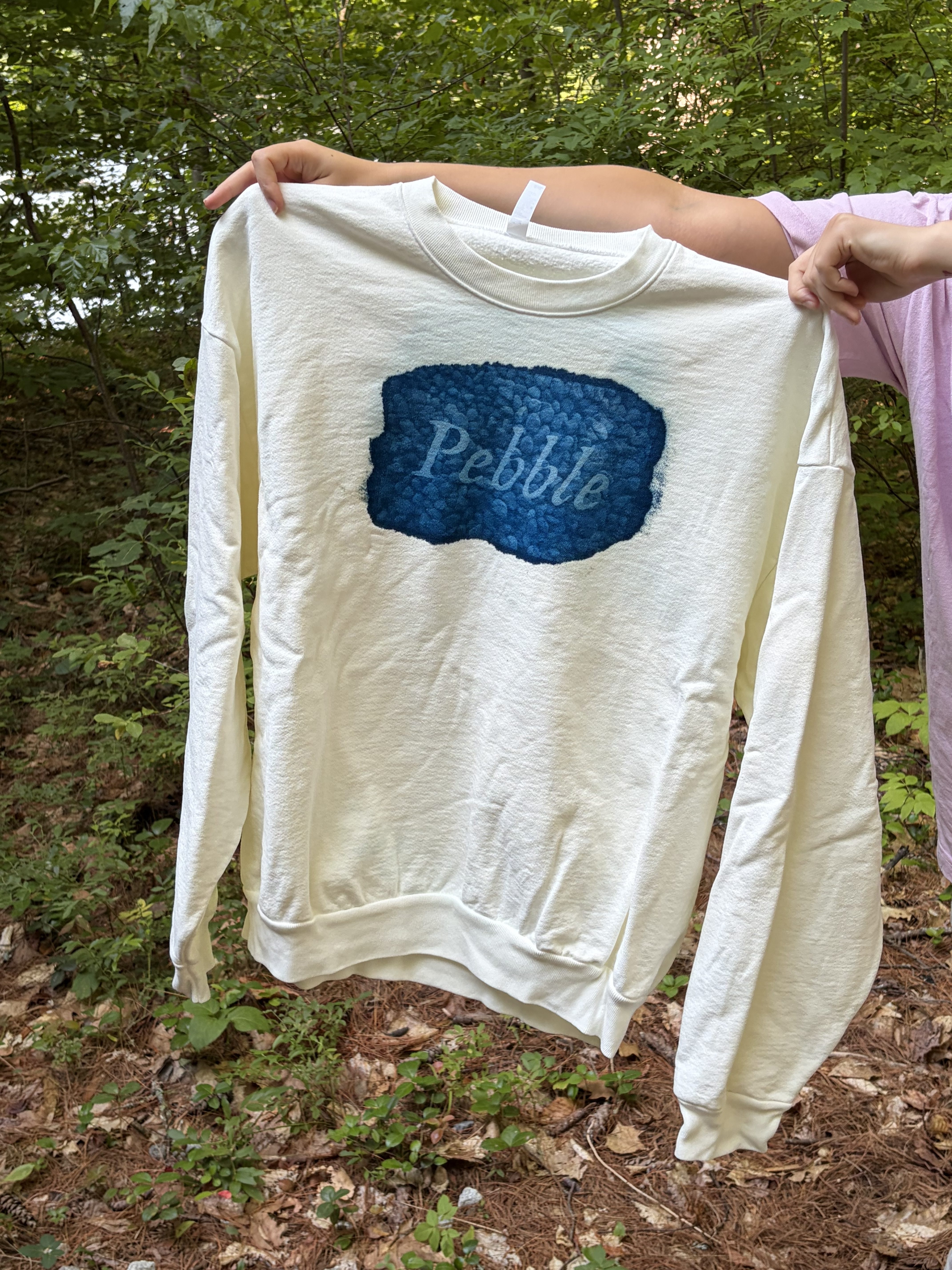 Pebble Cyanotype Heavyweight Creme Crewneck - 2XL