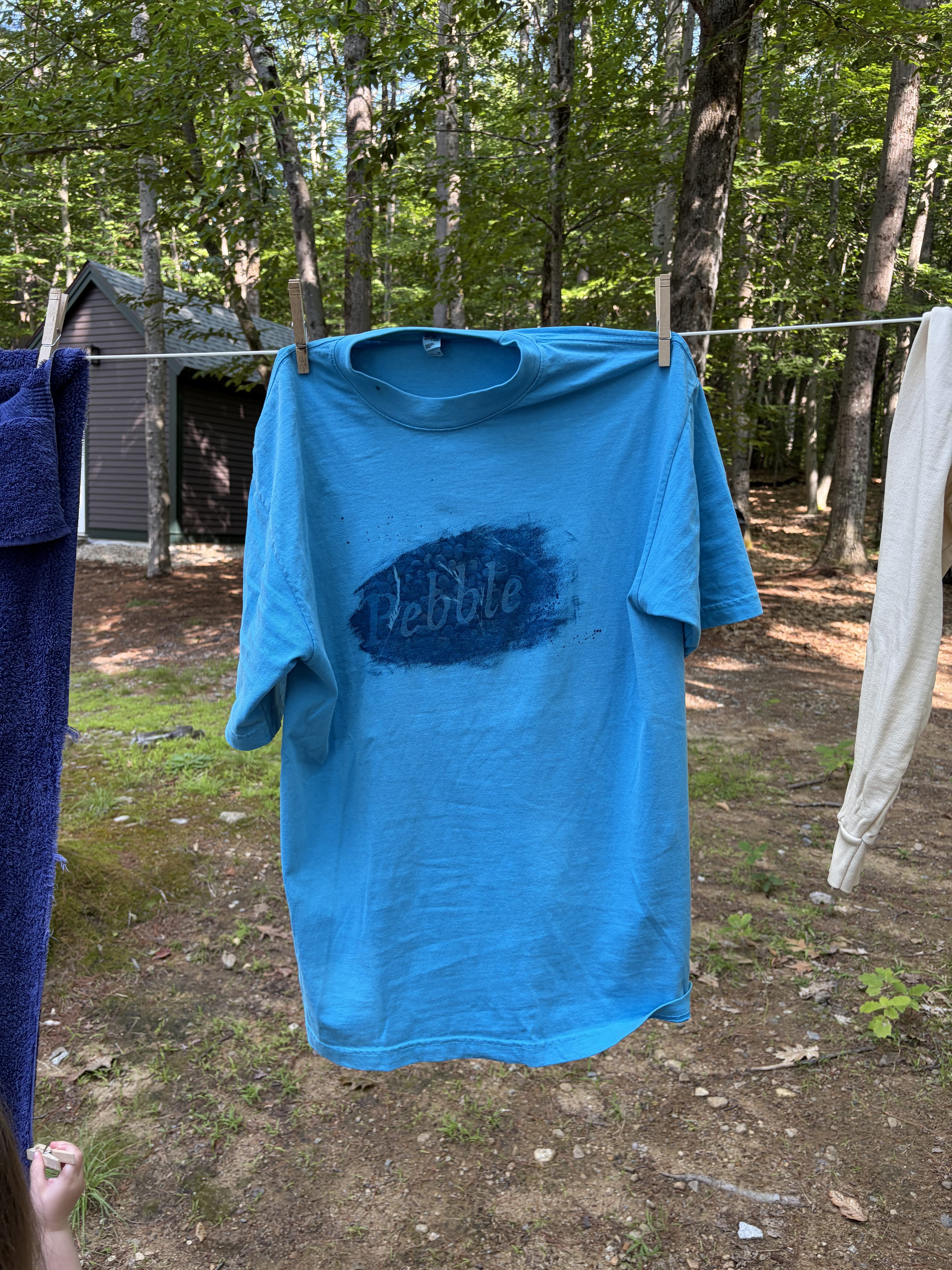 Pebble Cyanotype T-Shirt - 3 Grasses - M