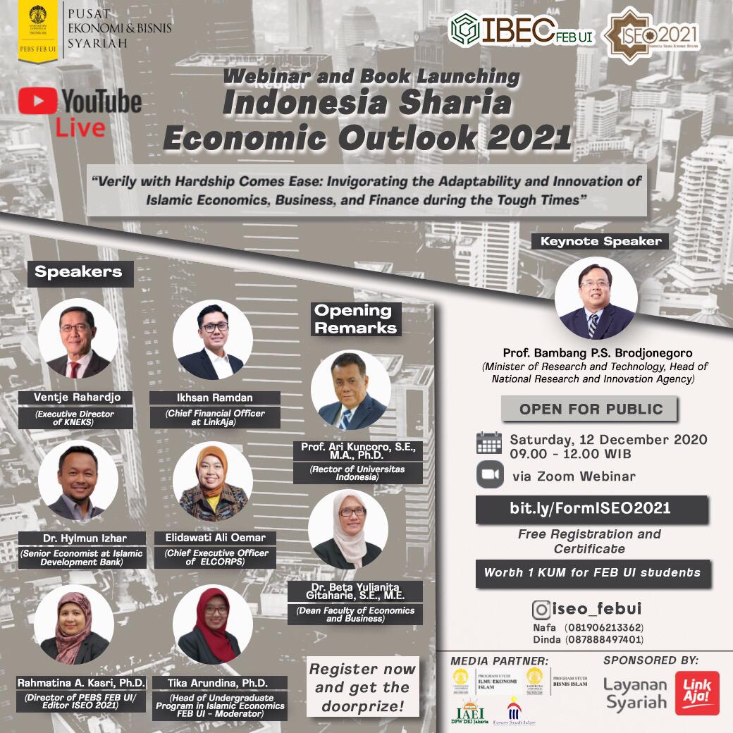 Press Release Webinar & Peluncuran Buku Indonesia Sharia Economic Outlook  (ISEO) 2021 | PEBS FEB UI