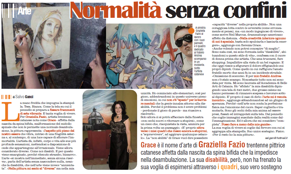 Grace E La Sua “Normalità Senza Confini”, La Pittrice Catanese Affetta Da Spina Bifida Che Si Esprime Attraverso I Quadri Suo Vero Sostegno – Pedanti Pedissequi 4.0 576_x_966_png