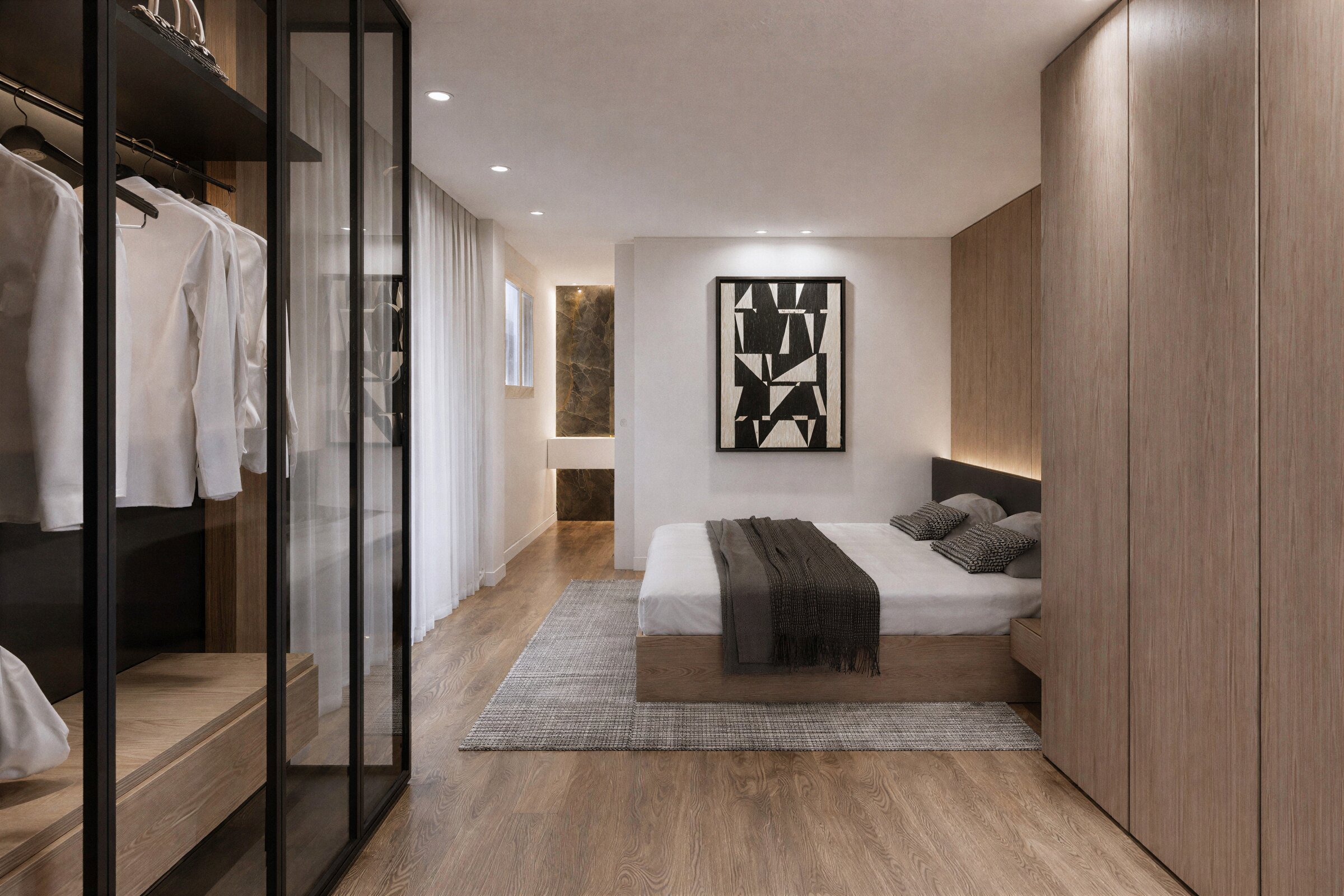 Casa Bogdan bedroom with glazed dressing room