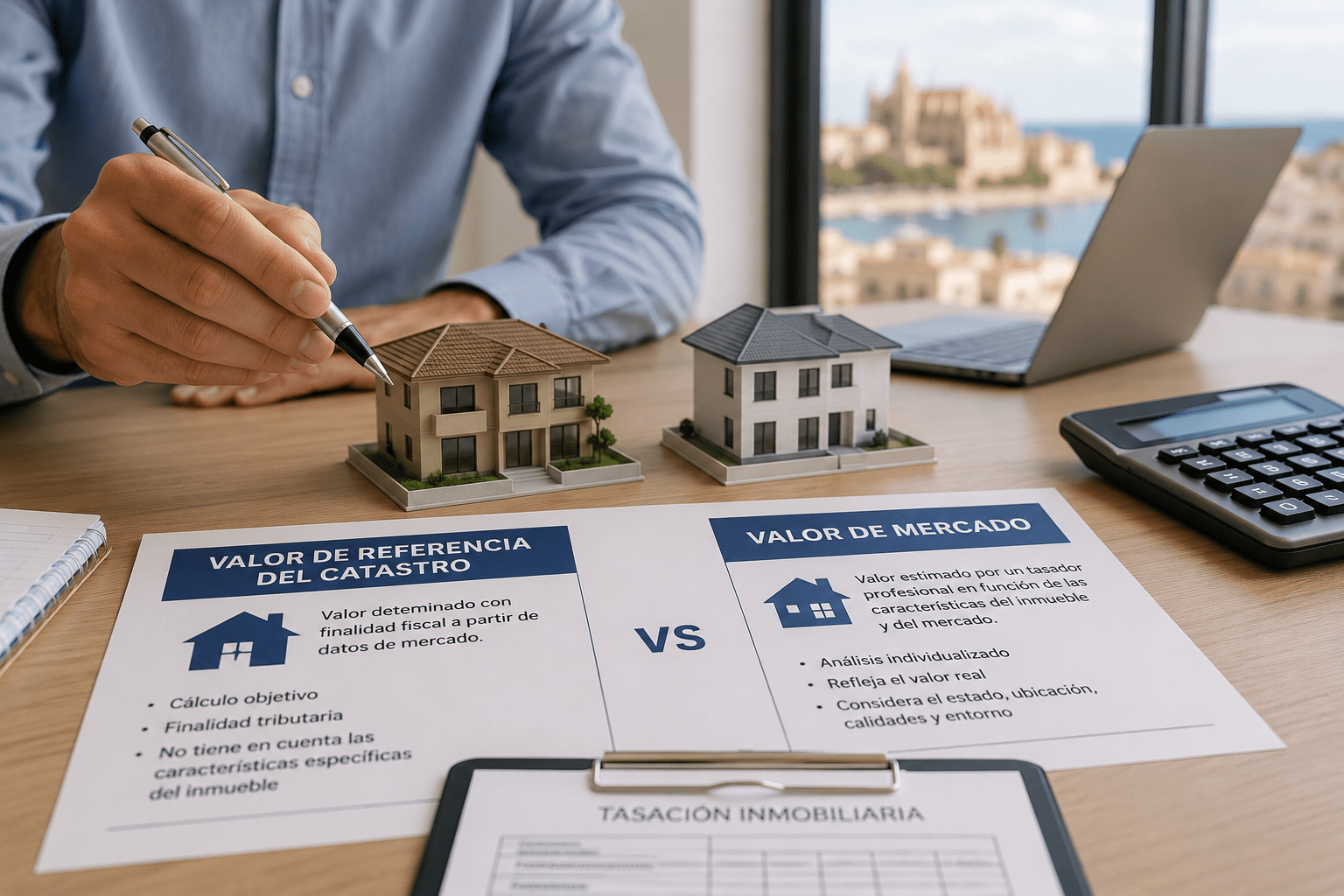Comparación entre valor de referencia del Catastro y valor de mercado de una vivienda en Mallorca.