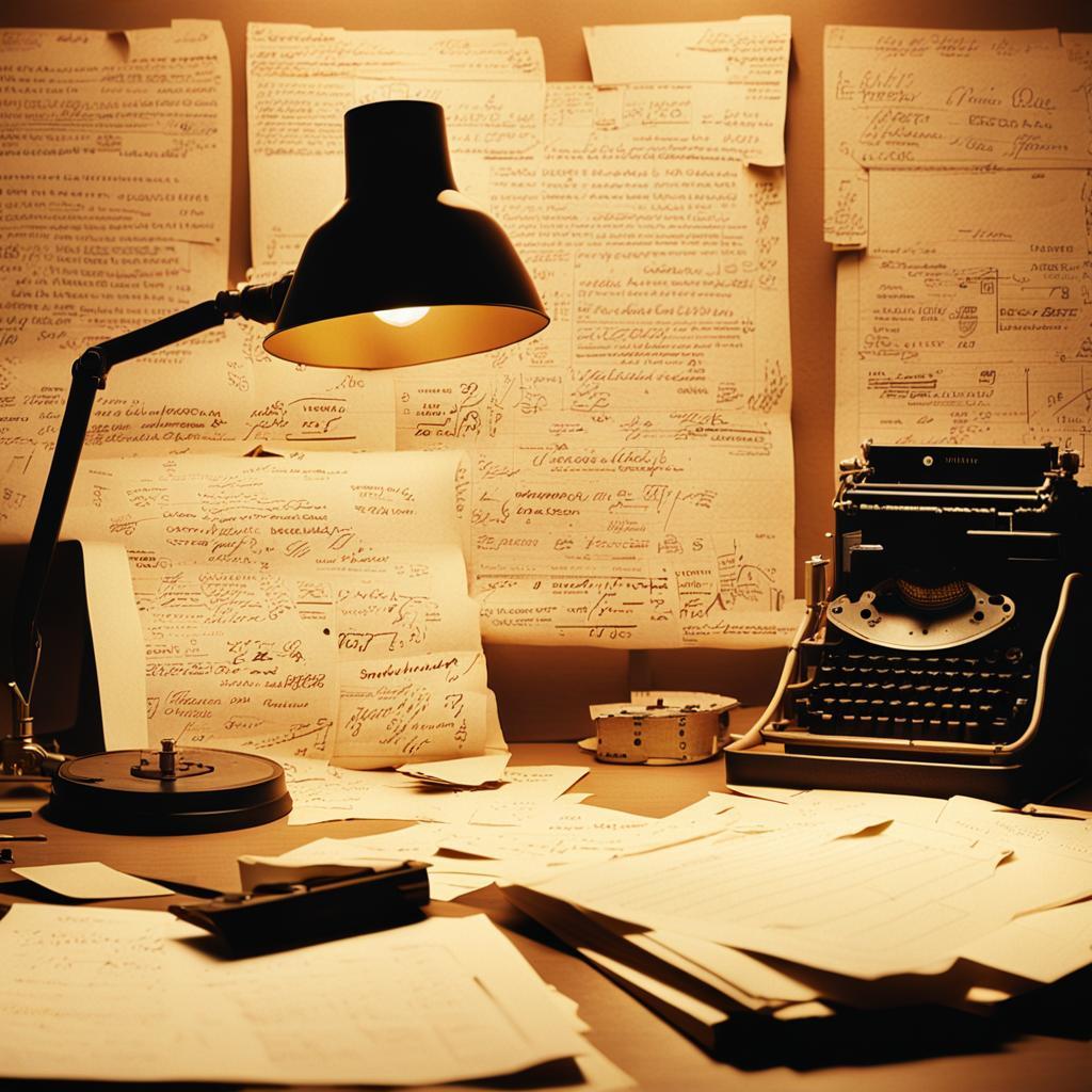 A visual representation of a script with annotations and notes, highlighting the process of script analysis.