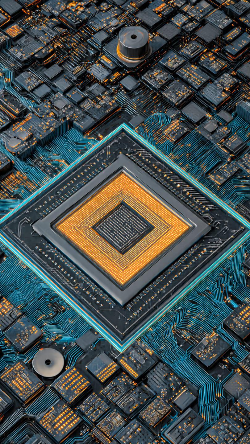 Modern multi-core processor (Intel or AMD) close-up