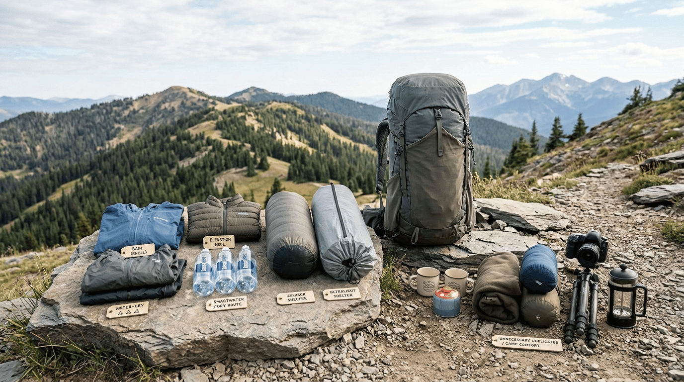 Backpacking pack and gear