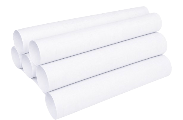 rolled up engineering plans
