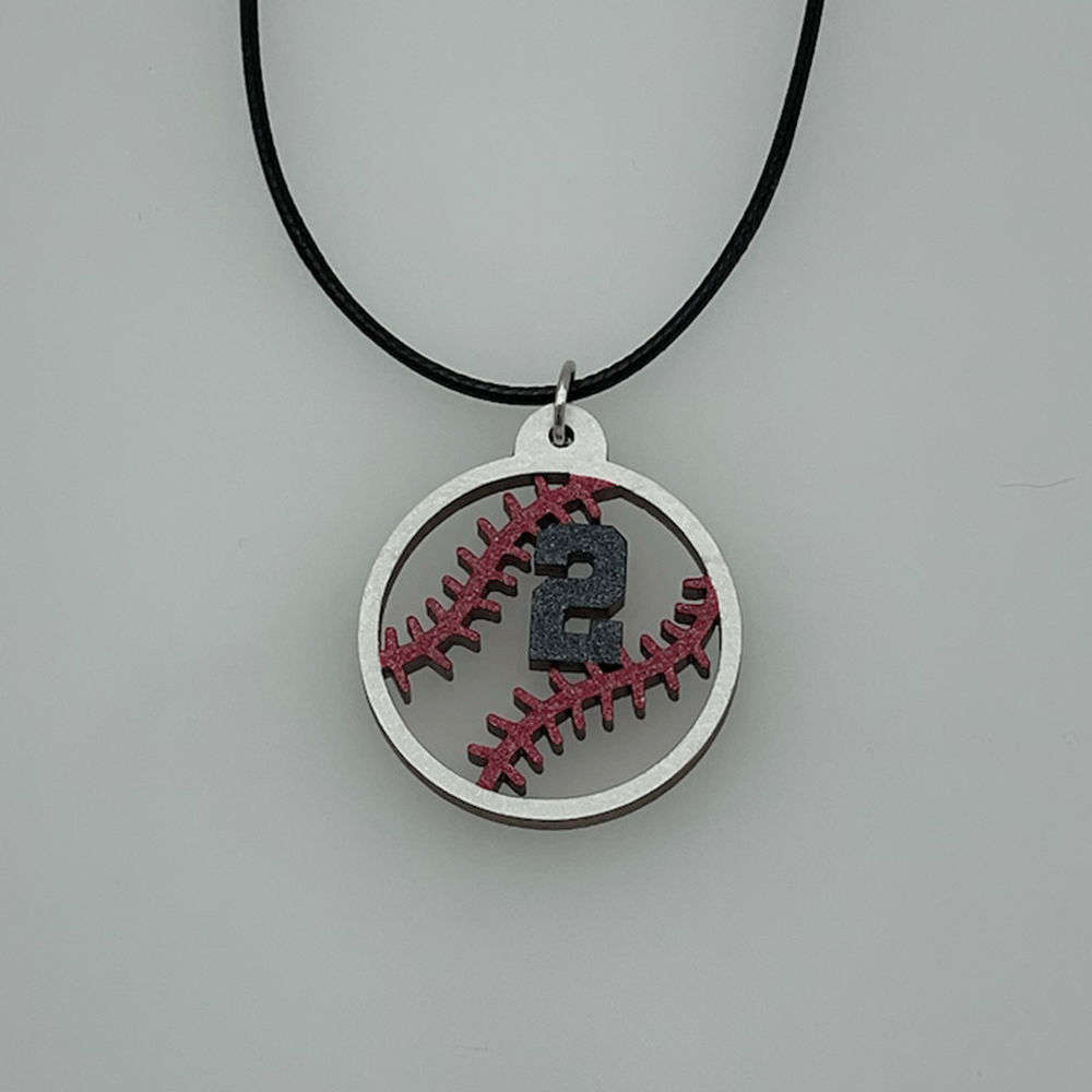 Baseball Number Necklace Peerless Visions LLC