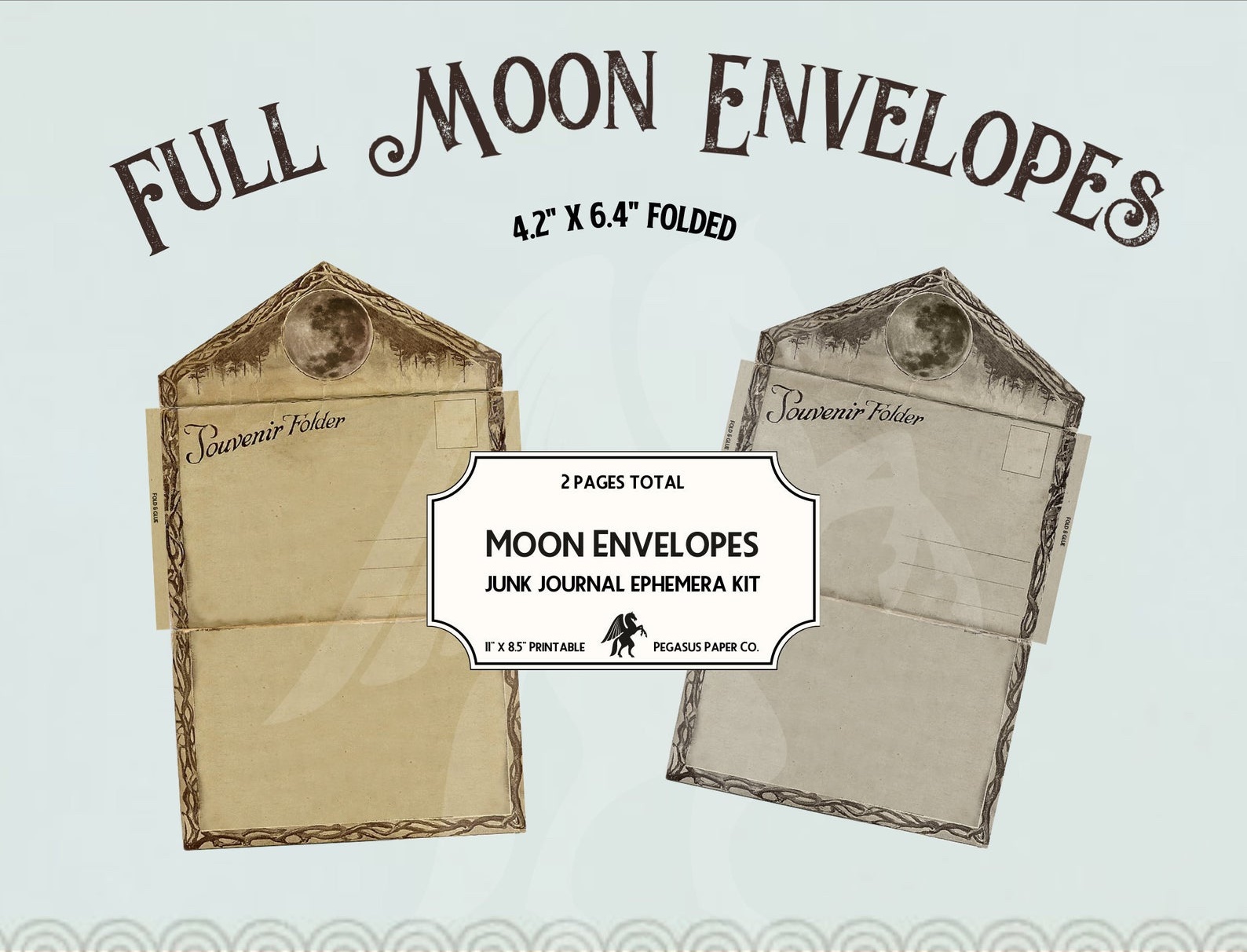 Vintage Full Moon Envelopes - Pegasus Paper Co.