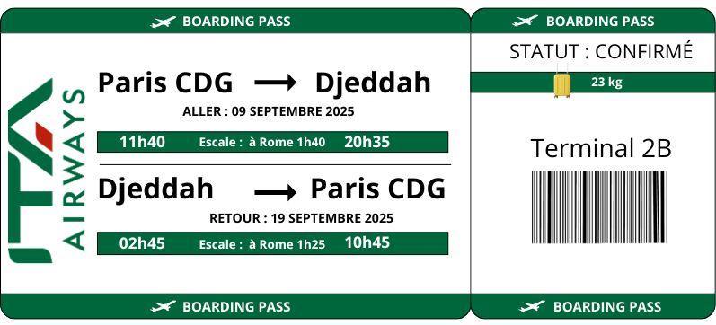 Omra du 09 au 19 septembre 2025