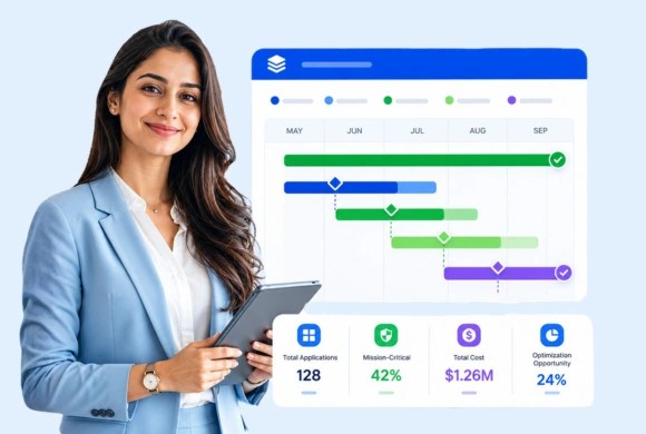 Application portfolio rationalization tool helping eliminate redundant enterprise applications.