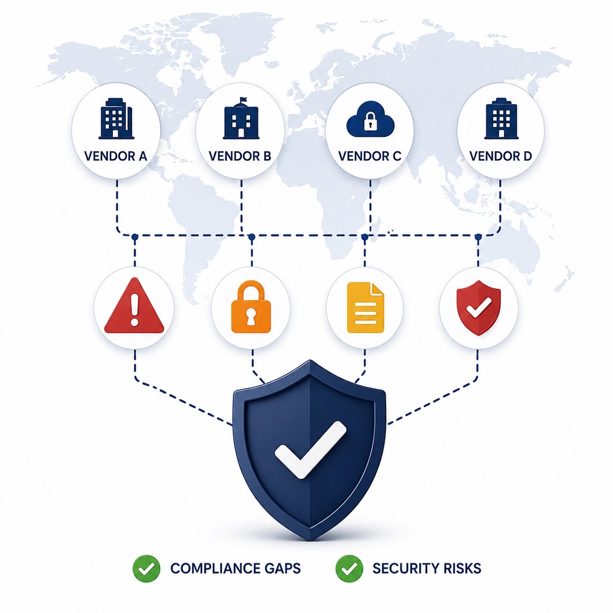 Vendor relationship management software supporting vendor risk assessment, compliance monitoring, and governance.