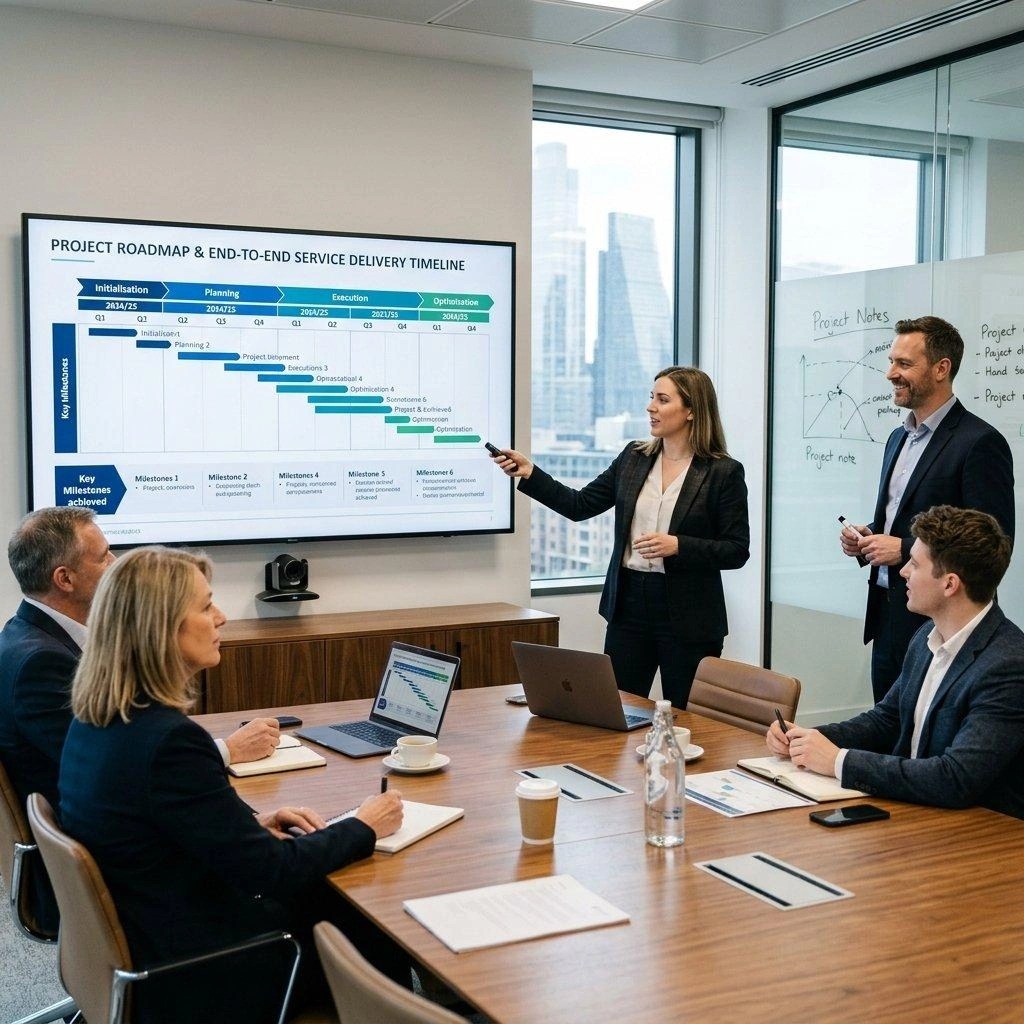 Target operating model planning for aligning business capabilities, organizational structures, and future-state transformation objectives