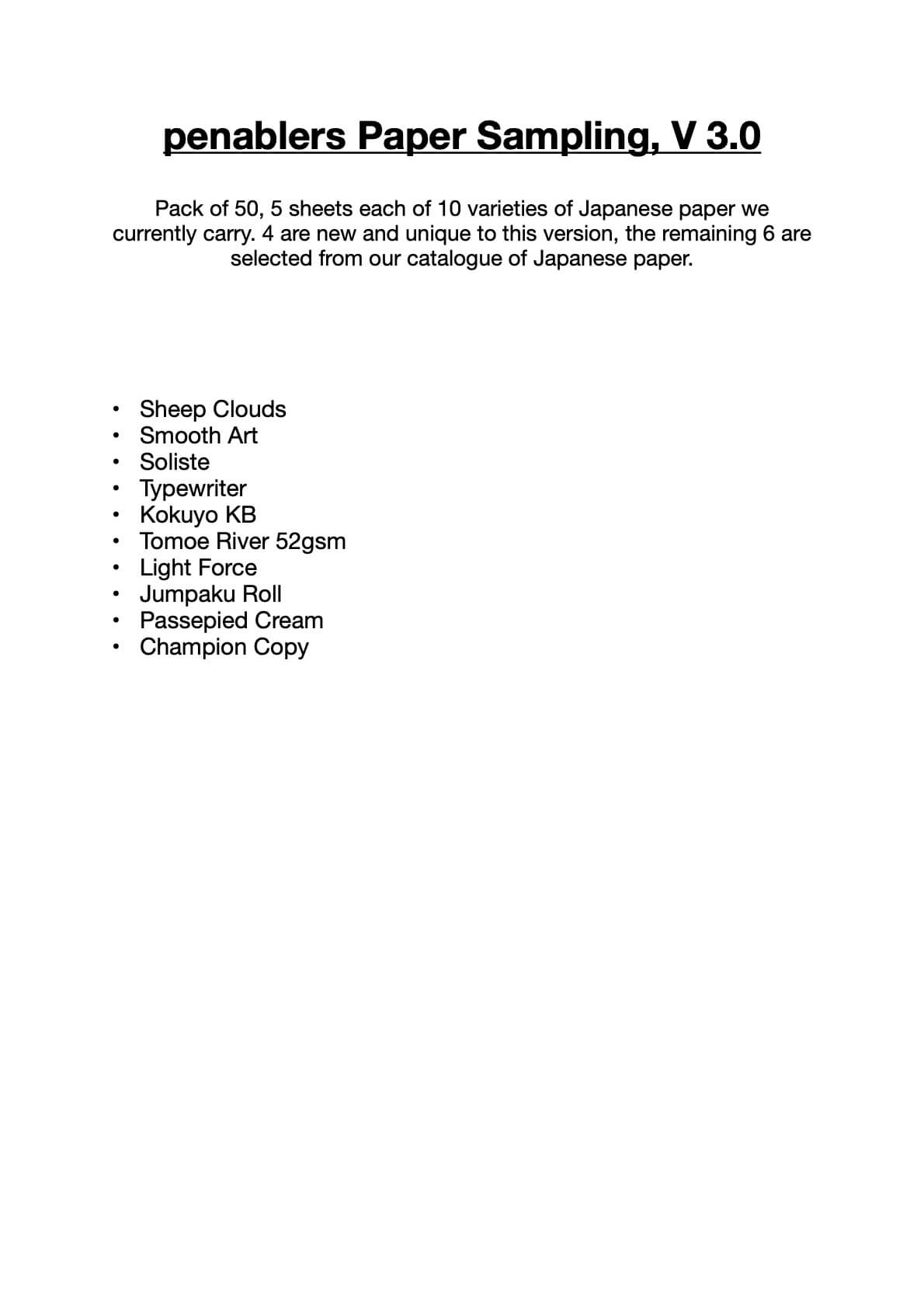 penablers Paper Sample Pack V 3.0