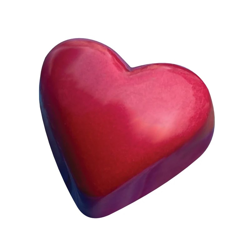 raspberry flavour painted chocolate bon bon heart