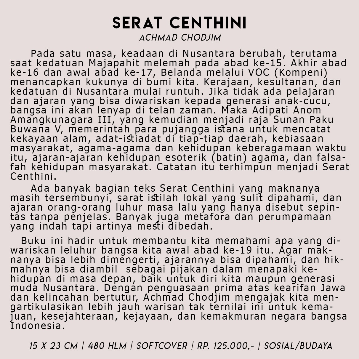 Serat Centhini (Jilid 1) – Penerbit Baca