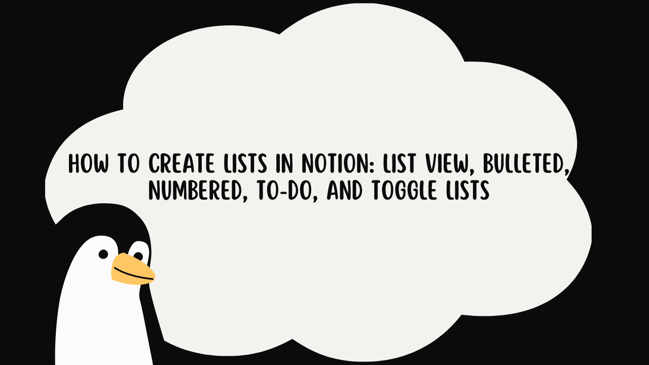 lists in Notion