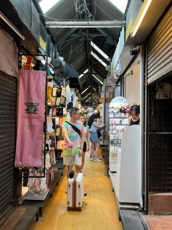 A narrow alley way of the Chatuchak Weekend Market Bangkok Thailand